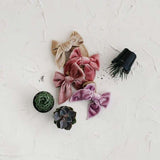 Golden Dot Lane Edged Velvet Bow Headband - ANB Baby