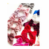 Golden Dot Lane Edged Velvet Bow Headband - ANB Baby