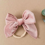 Golden Dot Lane Edged Velvet Bow Headband - ANB Baby