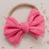 Golden Dot Lane Ruffle Frilly Petite Bow Headband - ANB Baby