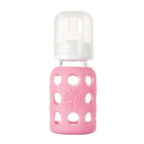 Life Factory Pink Glass Baby Bottle, 4 oz. - ANB Baby