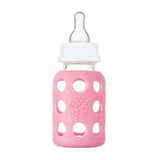 Life Factory Pink Glass Baby Bottle, 4 oz. - ANB Baby