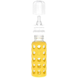 Lifefactory 9-Ounce Glass Baby Bottle with Stage 1 Nipple, Stopper and Cap-Feeding Bottles-Lifefactory-Mango-ANB Baby Store