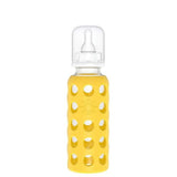 Lifefactory 9-Ounce Glass Baby Bottle with Stage 1 Nipple, Stopper and Cap-Feeding Bottles-Lifefactory-Mango-ANB Baby Store