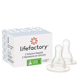 Lifefactory Stage 1 Baby Bottle Nipple for 4 - Ounce and 9 - Ounce, Clear, Pack of 2 - ANB Baby
