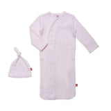 Magnetic Me Love Lines Pointelle Magnetic Gown and Hat Set, Newborn-3 Months-Clothing-Magnetic Me-Pink-ANB Baby Store