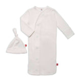 Magnetic Me Love Lines Pointelle Magnetic Gown and Hat Set, Newborn-3 Months-Clothing-Magnetic Me-Tofu-ANB Baby Store