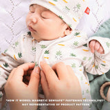 Magnetic Me Love Lines Pointelle Magnetic Gown and Hat Set, Newborn-3 Months-Clothing-Magnetic Me-Tofu-ANB Baby Store
