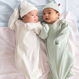 Magnetic Me Love Lines Pointelle Magnetic Gown and Hat Set, Newborn-3 Months-Clothing-Magnetic Me-Tofu-ANB Baby Store