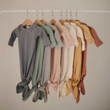 Mushie Ribbed Knotted Baby Gown - ANB Baby