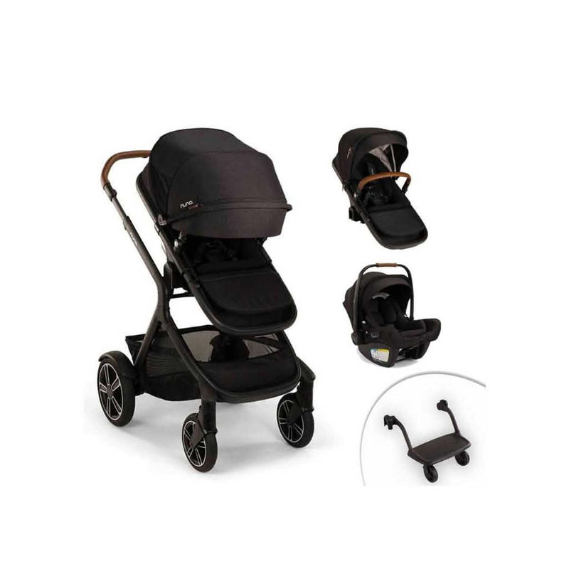 Nuna Demi Next Double Stroller + Rider Board + PIPA AIRE RX Travel System - ANB Baby