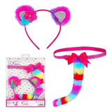 Pink Poppy Rainbow Lemur Ear & Tail Set - ANB Baby