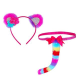 Pink Poppy Rainbow Lemur Ear & Tail Set - ANB Baby