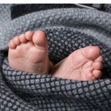 Tuwi Inti Knitted Baby Blanket, Black / Grey - ANB Baby