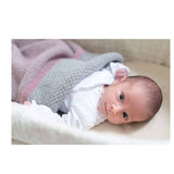 Tuwi Inti Knitted Baby Blanket, Pink / Grey - ANB Baby