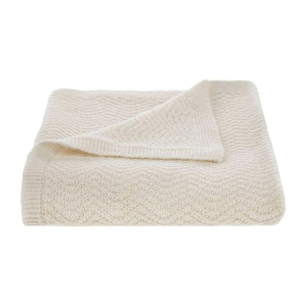 Tuwi Wave Knitted Baby Blanket, Cream