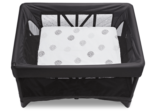 4moms Breeze Bassinet Sheet, Cotton White & Grey Crosshatch, Two Pack, -- ANB Baby