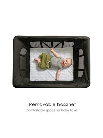 4moms Breeze Plus Portable Playard with Removable Bassinet and Baby Changing Station, -- ANB Baby