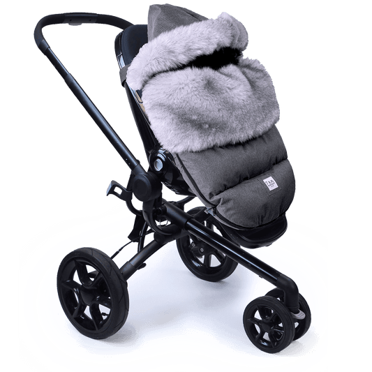 7 AM Enfant PlushPOD Tundra Stroller and Car Seat Footmuff, Heather Grey, -- ANB Baby
