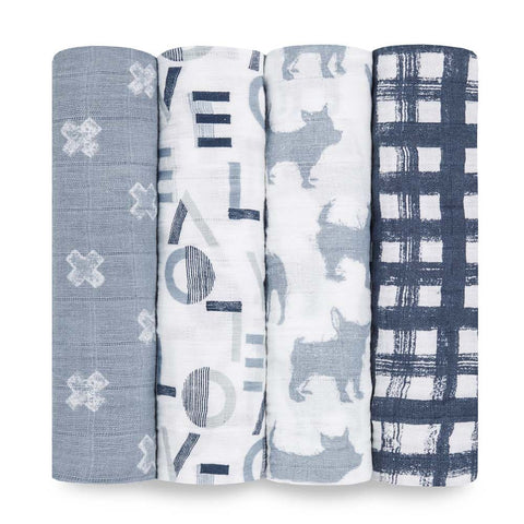 Aden & Anais Infant Boutique Classic Swaddle Blankets, Waverly, 4-pack, -- ANB Baby