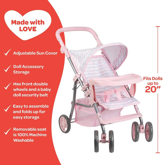 Adora Rainbow Rose Snack and Go Stroller, -- ANB Baby