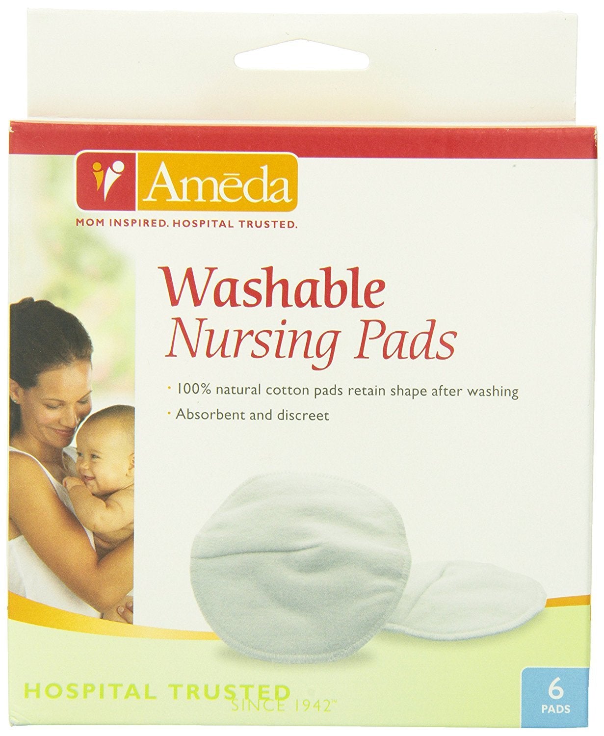 AMEDA Washable Nursing Pads - 6 Pads, -- ANB Baby