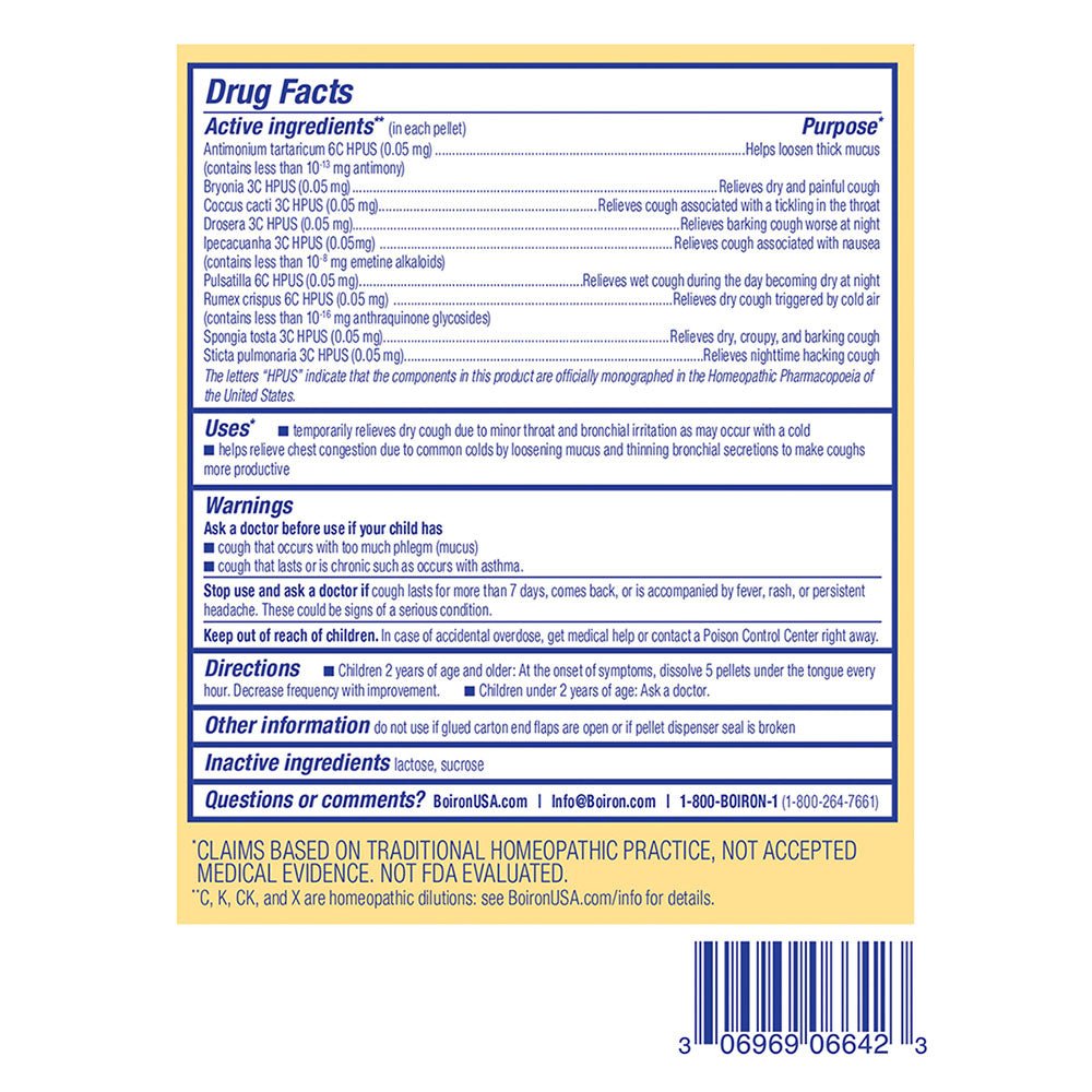 Boiron Chestal Kids Meltaway Pellets, Cough & Mucus Relief, -- ANB Baby