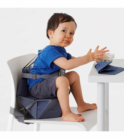 Bombol Pop-Up Booster Seat with Carry Bag, Denim Blue, -- ANB Baby