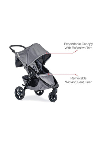 Britax B-Free Sport Travel System with B-Safe Endeavors Infant Car Seat, Asher Grey, -- ANB Baby