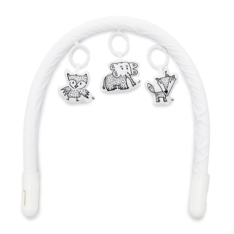 DockATot Deluxe+ Dock Toy Arch and Cheeky Chums Toy Set, Pristine White, -- ANB Baby