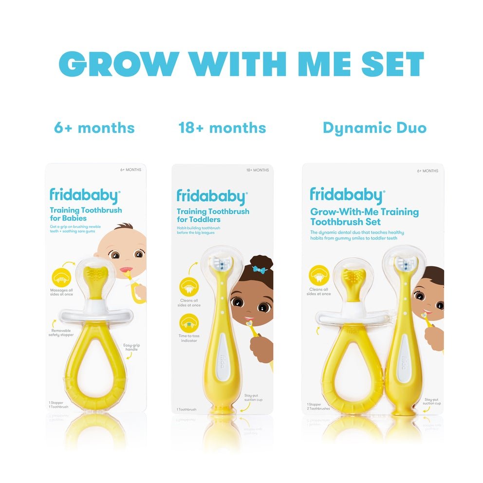FridaBaby Grow-with-Me Training Toothbrush Set, -- ANB Baby