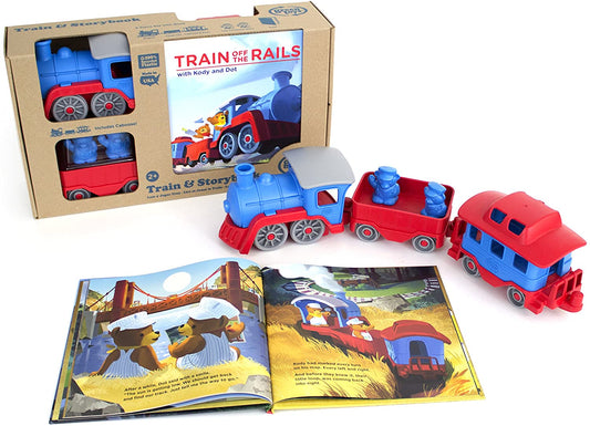 Green Toys Storybook Gift Set, Includes Train & Storybook, -- ANB Baby