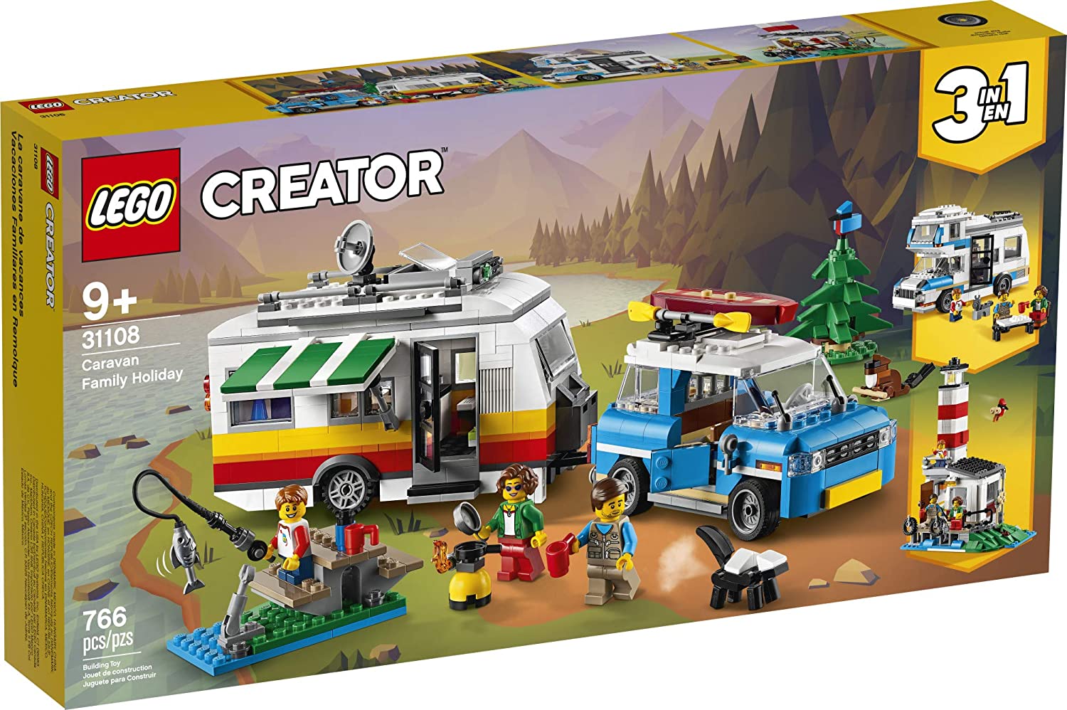 Lego 3in1 Caravan Family Holiday Vacation Toy Building Kit, 766 Pieces, -- ANB Baby