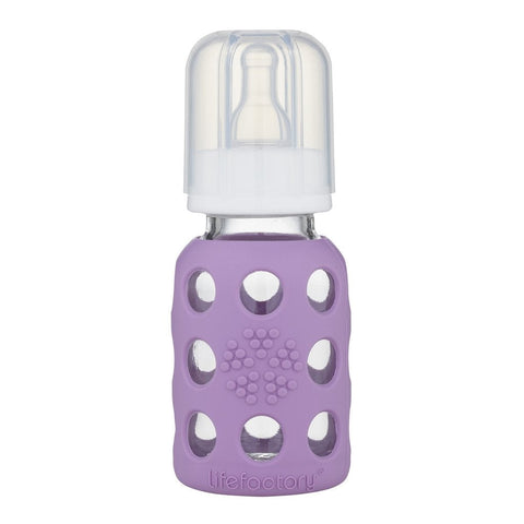 Life Factory Glass Baby Bottle Lavender, 4 oz., -- ANB Baby