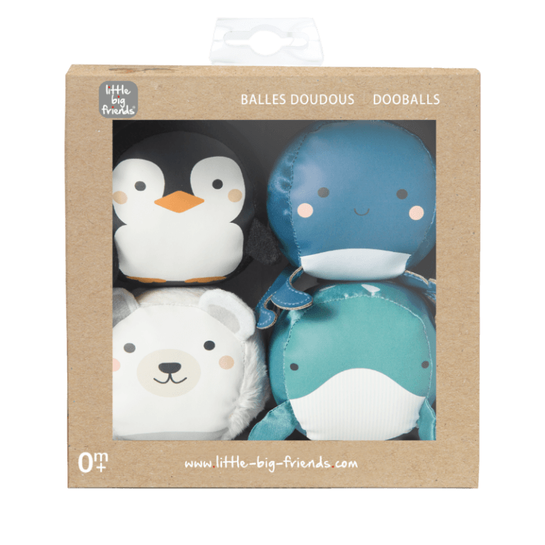 Little Big Friends Ocean Animals Soft Balls, Set of 4, -- ANB Baby