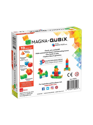 Magna-Qubix 3D Magnetic Building Blocks 19-Piece Set, -- ANB Baby