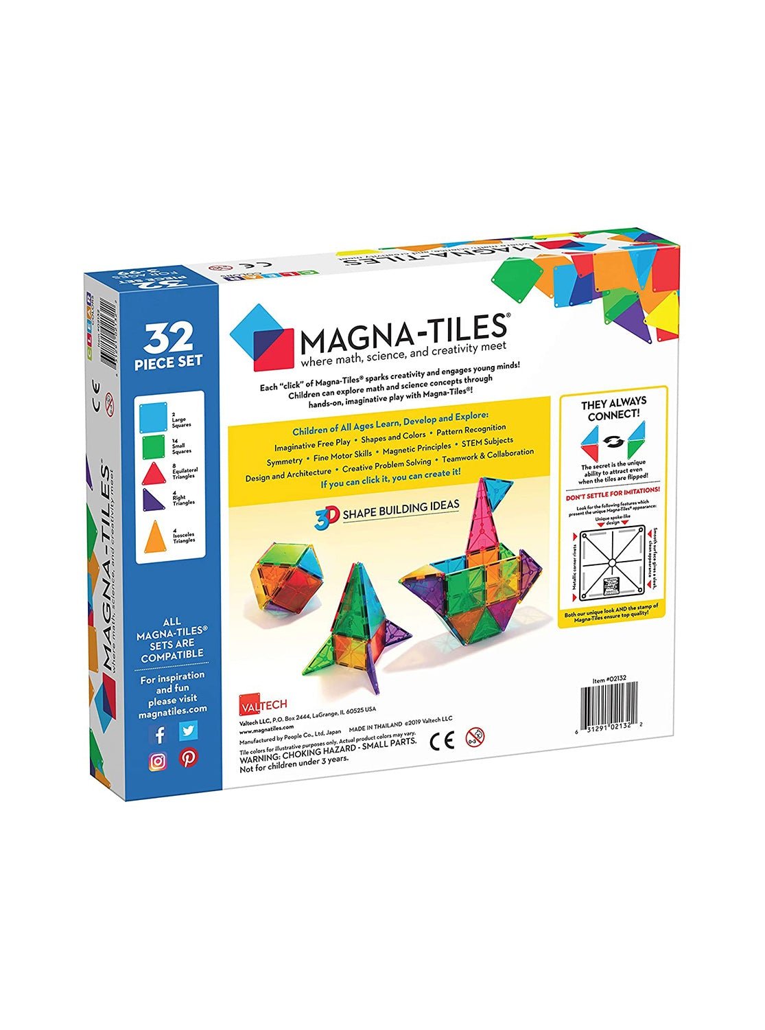 MAGNA-TILES Clear Colors 32 Piece Set, -- ANB Baby