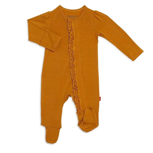 Magnetic Me Flaxen Gold Modal Magnetic Footie, -- ANB Baby
