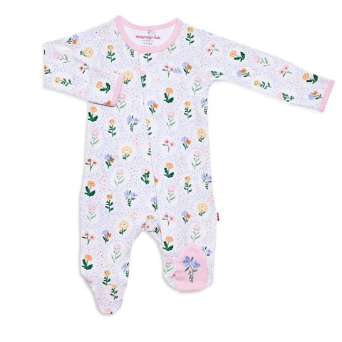 Magnetic Me Pink Abbey Organic Cotton Footie, -- ANB Baby