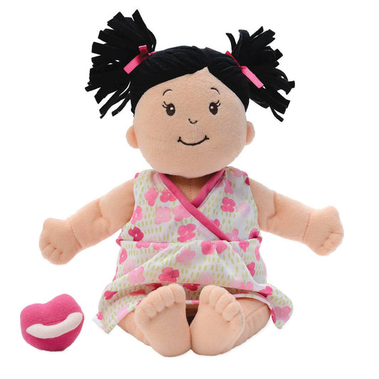 Manhattan Toy Baby Stella Peach Doll with Black Pigtails Toy, -- ANB Baby