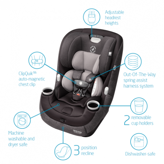 MAXI COSI Pria Max 3-in-1 Convertible Car Seat, Black, -- ANB Baby