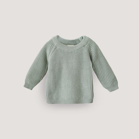 Mushie Chunky Knit Sweater, Light Mint, -- ANB Baby
