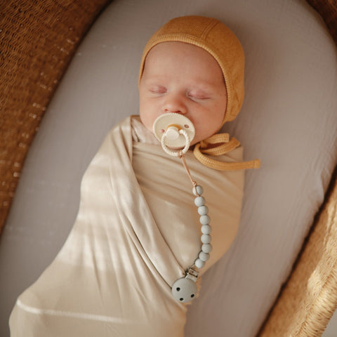 Mushie Ribbed Baby Bonnet, -- ANB Baby