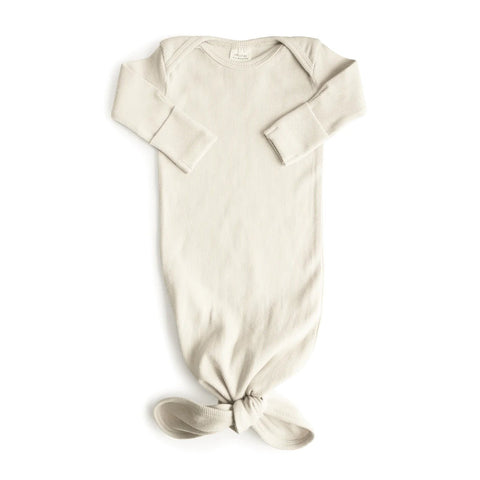 Mushie Ribbed Knotted Baby Gown, -- ANB Baby