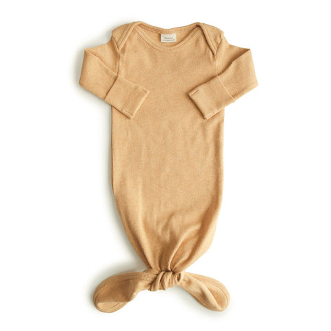 Mushie Ribbed Knotted Baby Gown, -- ANB Baby