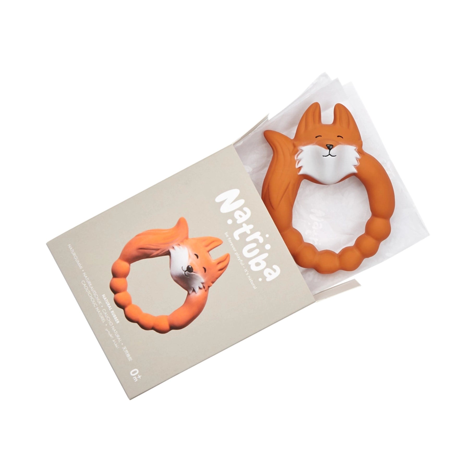 Natruba Fox Teether, Orange, -- ANB Baby