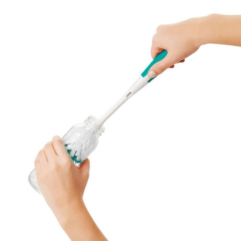 OXO Tot Bottle Brush With Bristled Cleaner, Teal, -- ANB Baby