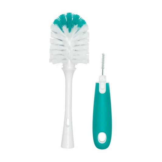 OXO Tot Bottle Brush With Bristled Cleaner, Teal, -- ANB Baby