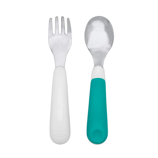 OXO TOT On-The-Go Fork And Spoon Set with Carrying Case, -- ANB Baby