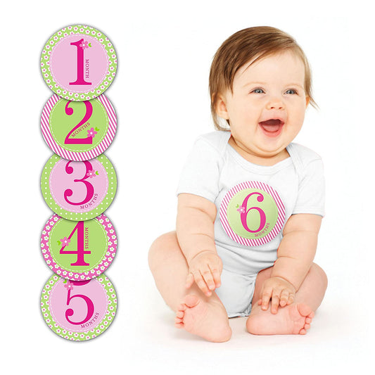 PEARHEAD Baby Milestone Stickers, Pink, -- ANB Baby